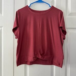 Old Navy Red Tie Front Short Sleeve T-Shirt